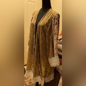 Rewind Floral Print Kimono with Lace Trim Size XXL NWOT